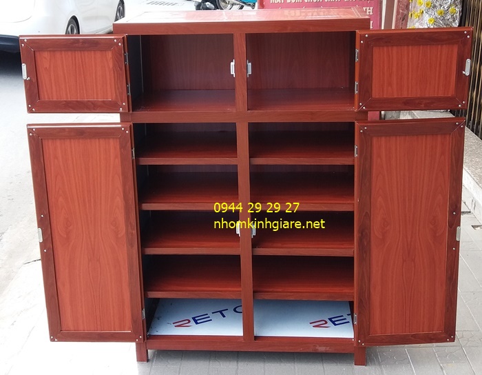 tu-giay-dep-nhom Tủ giầy dép nhôm vân gỗ đẹp