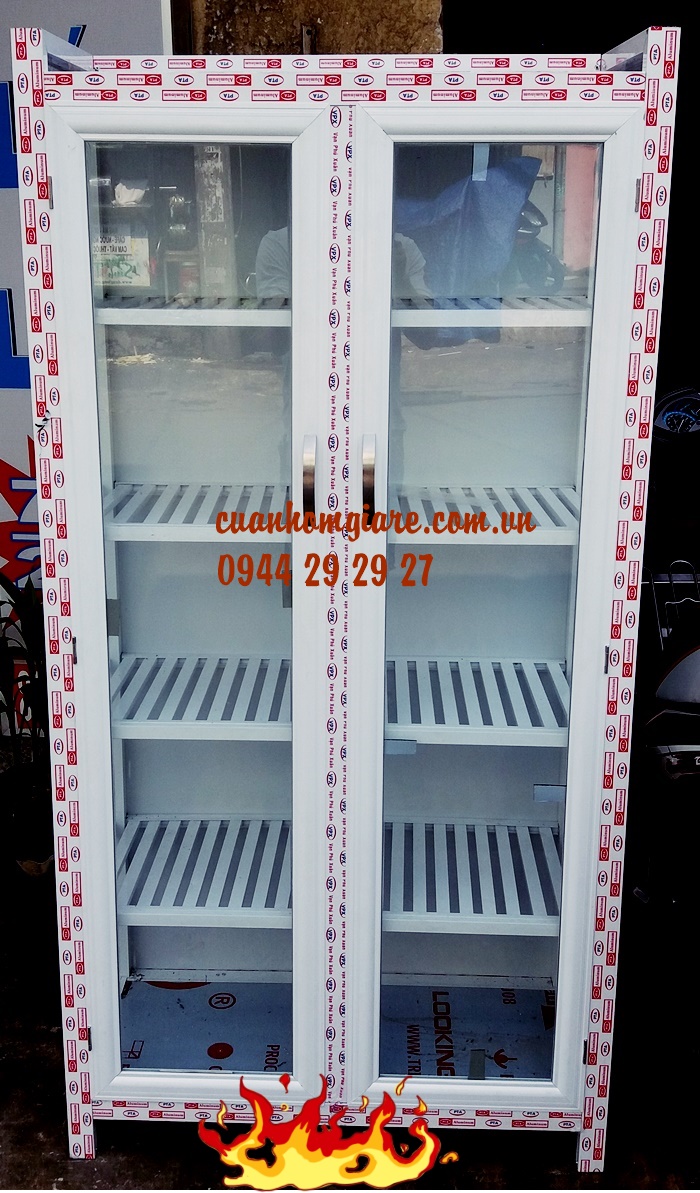 tu-chen-nhom-kinh-tai-tien-cuong Tủ Chén Nhôm Kính Tphcm - Mẫu Nhỏ Cho Nhà Bếp Màu Trắng Đẹp