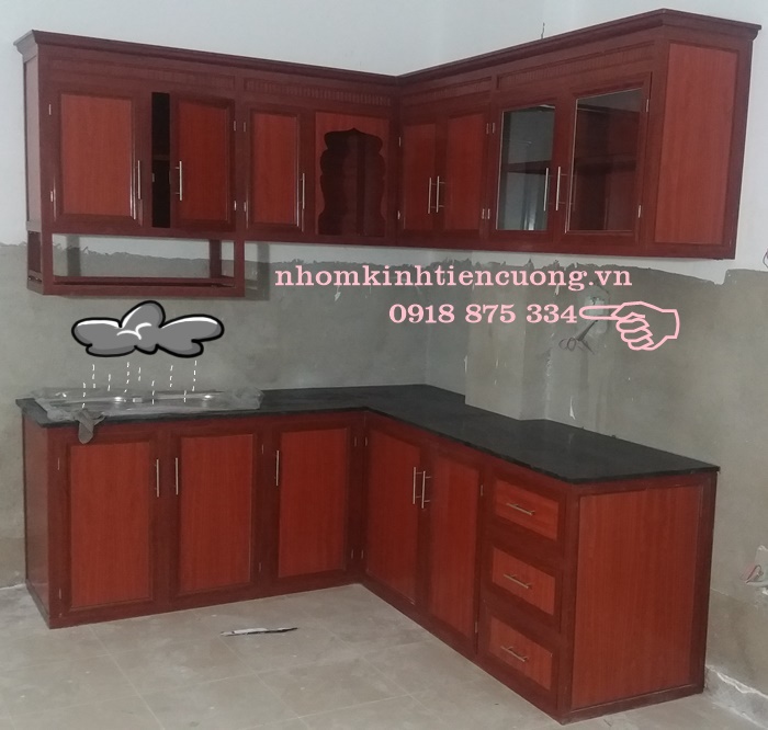 Tủ bếp treo tường nhôm kính 4 Tủ bếp treo tường nhôm kính 4