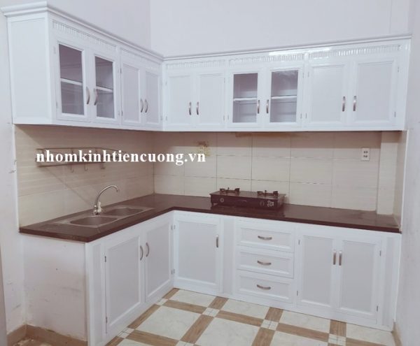 Tủ bếp treo tường nhôm kính